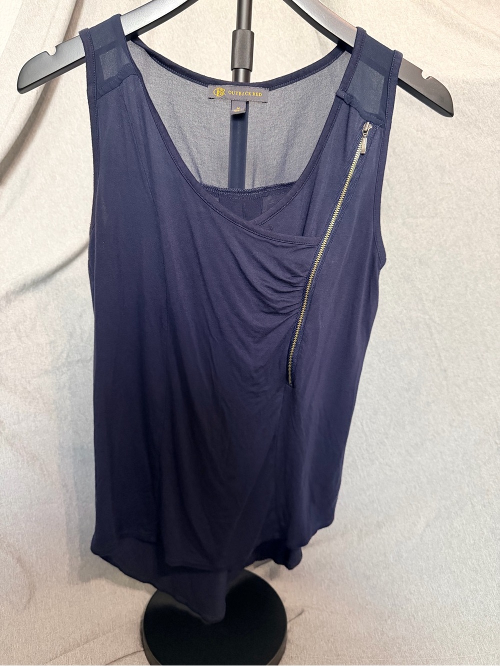 Outback Red Navy Zip-Accent Sleeveless Tank